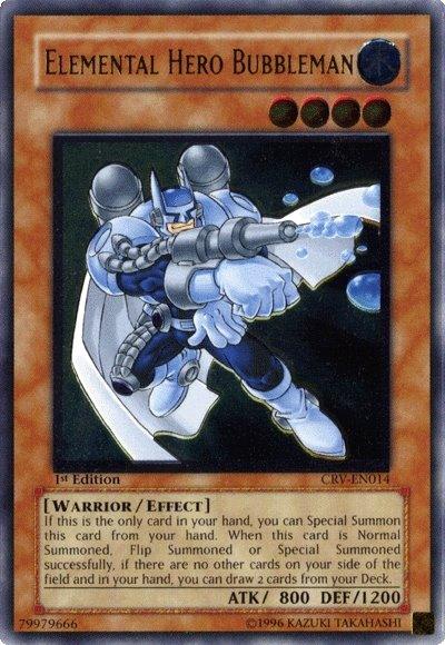 1st Edition, Cybernetic Revolution, Effect Monster, Ultimate Rare, Unlimited, Warrior, Water Elemental Hero Bubbleman [CRV-EN014] Ultimate Rare - Trading Card World