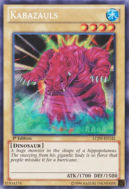 1st Edition, Dinosaur, Legendary Collection 4: Joey's World, Normal Monster, Secret Rare, Water Kabazauls [LCJW-EN142] Secret Rare - Trading Card World