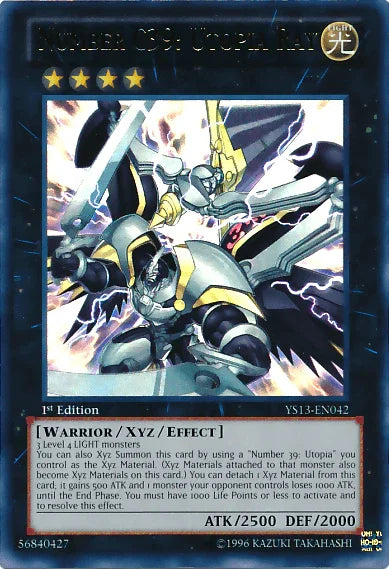 1st Edition, Light, Super Starter: V for Victory, Ultra Rare, Warrior, Xyz/Effect Monster Number C39: Utopia Ray [YS13-EN042] Ultra Rare - Trading Card World
