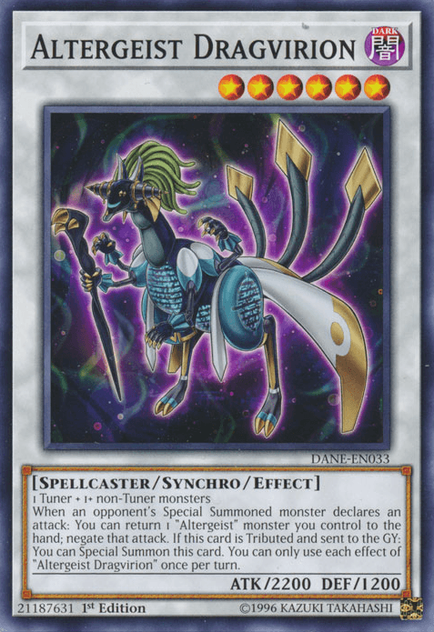 1st Edition, Common, Dark, Dark Neostorm, Spellcaster, Synchro/Effect Monster, Unlimited Altergeist Dragvirion [DANE-EN033] Common - Trading Card World
