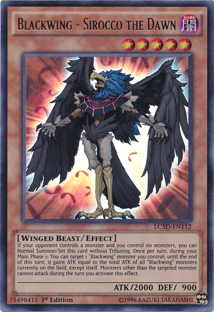 1st Edition, Dark, Effect Monster, Legendary Collection 5D's, Ultra Rare, Winged Beast Blackwing - Sirocco the Dawn [LC5D-EN112] Ultra Rare - Trading Card World