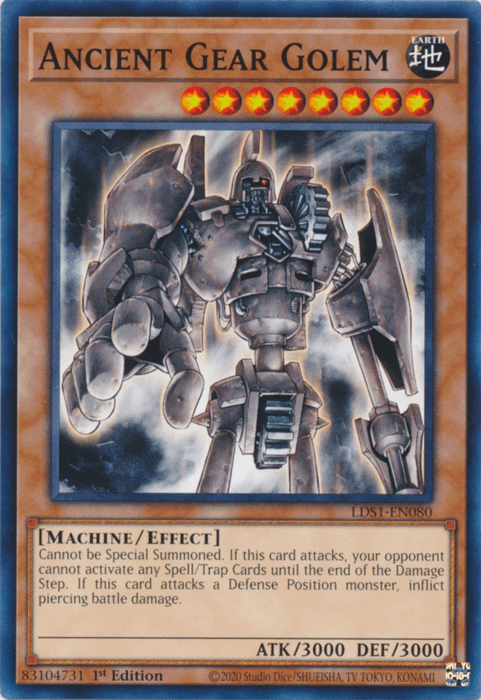 1st Edition, Common, Earth, Effect Monster, Legendary Duelists: Season 1, Machine Ancient Gear Golem [LDS1-EN080] Common - Trading Card World