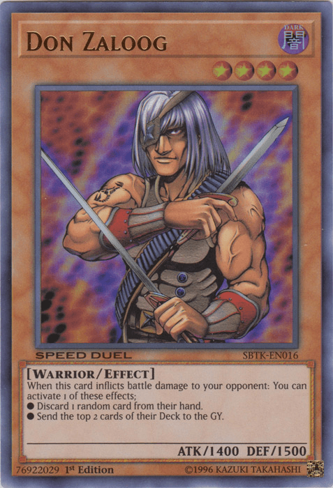 1st Edition, Dark, Effect Monster, Speed Duel: Trials of the Kingdom, Ultra Rare, Warrior Don Zaloog [SBTK-EN016] Ultra Rare - Trading Card World