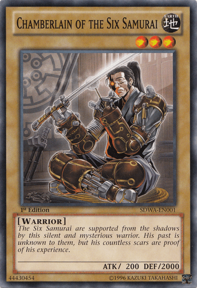1st Edition, Common, Earth, Normal Monster, Structure Deck: Samurai Warlords, Warrior Chamberlain of the Six Samurai [SDWA-EN001] Common - Trading Card World
