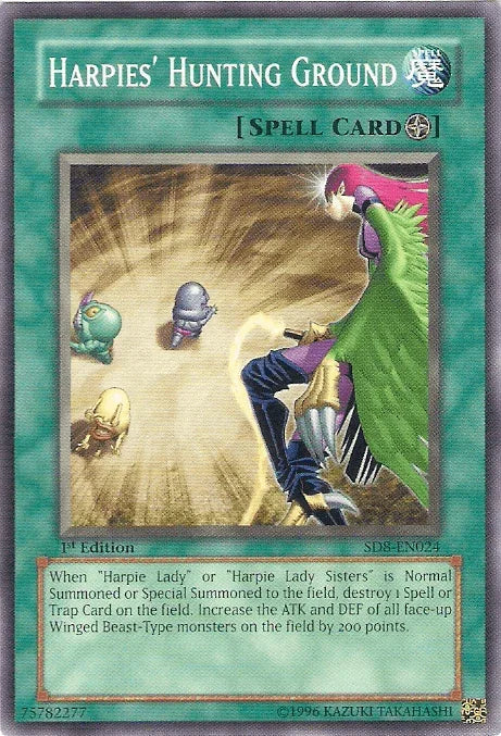 1st Edition, Common, Field Spell, Spell, Structure Deck: Lord of the Storm, Unlimited Harpies' Hunting Ground [SD8-EN024] Common - Trading Card World