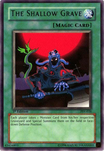 1st Edition, Normal Spell, Pharaoh's Servant, Rare, Spell, Unlimited The Shallow Grave [PSV-036] Rare - Trading Card World