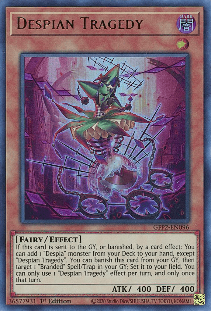 1st Edition, Dark, Effect Monster, Fairy, Ghosts From the Past: The 2nd Haunting, Ultra Rare Despian Tragedy [GFP2-EN096] Ultra Rare - Trading Card World