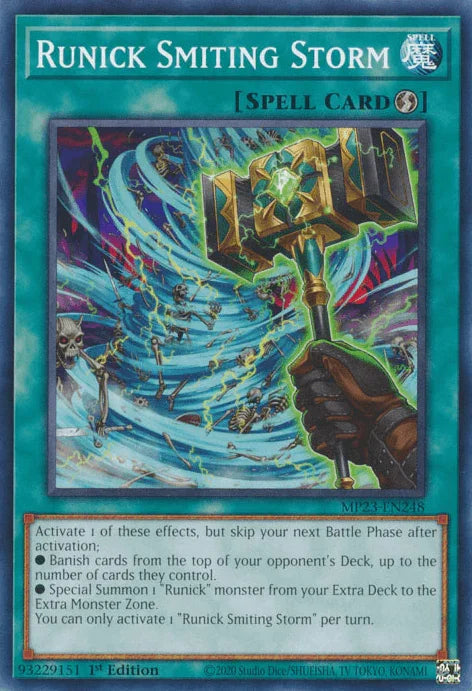 1st Edition, Common, Dueling Heroes Collectors Tin - Mega Pack (25th Anniversary Edition), Quick-Play Spell, Spell Runick Smiting Storm [MP23-EN248] Common - Trading Card World