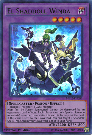 1st Edition, 2015 Mega-Tins Mega Pack, Dark, Fusion/Effect Monster, Spellcaster, Ultra Rare El Shaddoll Winda [MP15-EN093] Ultra Rare - Trading Card World