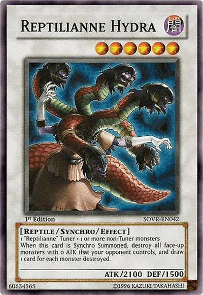 1st Edition, Dark, Reptile, Stardust Overdrive, Super Rare, Synchro/Effect Monster, Unlimited Reptilianne Hydra [SOVR-EN042] Super Rare - Trading Card World