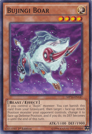 1st Edition, 2014 Mega-Tins Mega Pack, Beast, Common, Effect Monster, Light Bujingi Boar [MP14-EN147] Common - Trading Card World