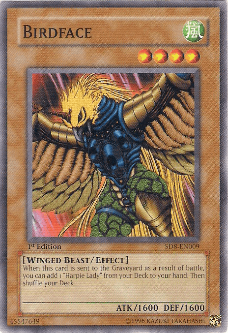 1st Edition, Common, Effect Monster, Structure Deck: Lord of the Storm, Unlimited, Wind, Winged Beast Birdface [SD8-EN009] Common - Trading Card World