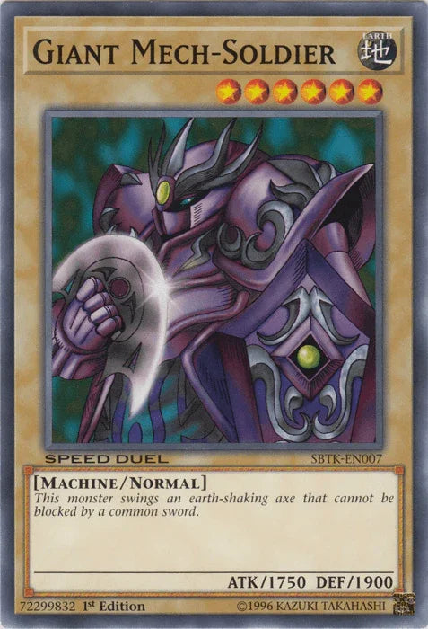 1st Edition, Common, Earth, Machine, Normal Monster, Speed Duel: Trials of the Kingdom Giant Mech-Soldier [SBTK-EN007] Common - Trading Card World