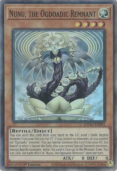 1st Edition, Ancient Guardians, Effect Monster, Light, Reptile, Super Rare Nunu, the Ogdoadic Remnant (Super Rare) [ANGU-EN001] Super Rare - Trading Card World