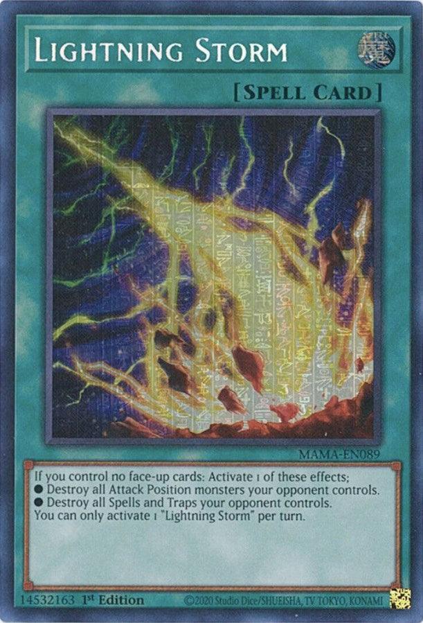 1st Edition, Magnificent Mavens, Normal Spell, Secret Pharaoh's Rare, Spell Lightning Storm [MAMA-EN089] Secret Pharaoh's Rare - Trading Card World