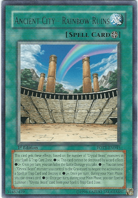 1st Edition, Field Spell, Force of the Breaker, Rare, Spell, Unlimited Ancient City - Rainbow Ruins [FOTB-EN045] Rare - Trading Card World