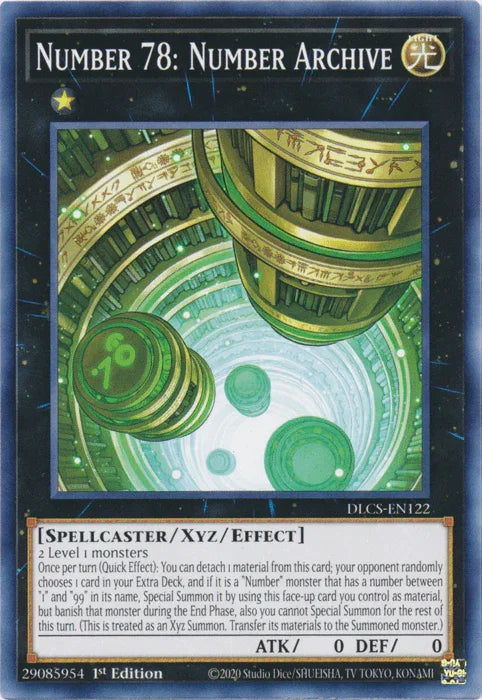 1st Edition, Common, Dragons of Legend: The Complete Series, Light, Spellcaster, Xyz/Effect Monster Number 78: Number Archive [DLCS-EN122] Common - Trading Card World
