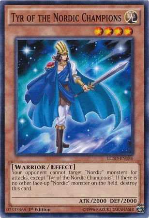 1st Edition, Common, Effect Monster, Legendary Collection 5D's, Light, Warrior Tyr of the Nordic Champions [LC5D-EN186] Common - Trading Card World