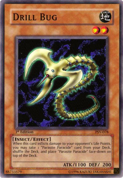 1st Edition, Common, Earth, Effect Monster, Insect, Pharaoh's Servant, Unlimited Drill Bug [PSV-078] Common - Trading Card World