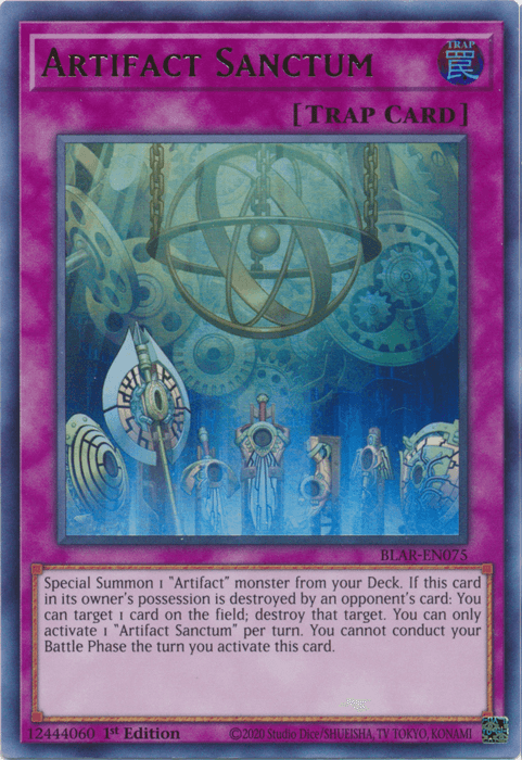 1st Edition, Battles of Legend: Armageddon, Normal Trap, Trap, Ultra Rare Artifact Sanctum [BLAR-EN075] Ultra Rare - Trading Card World