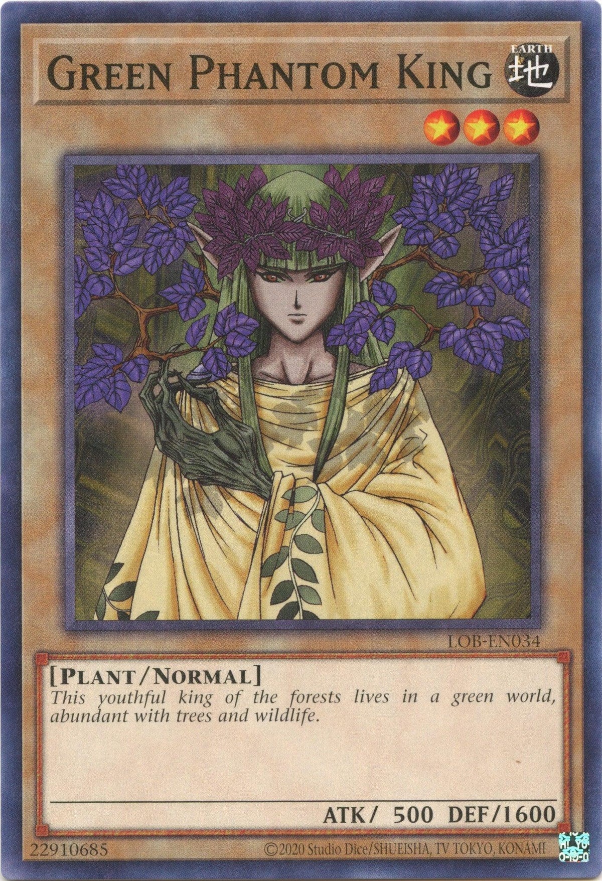 Common, Earth, Legend of Blue Eyes White Dragon (25th Anniversary Edition), Normal Monster, Plant, Unlimited Green Phantom King (25th Anniversary) [LOB-EN034] Common - Trading Card World