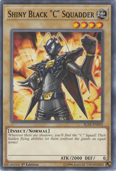 1st Edition, Common, Earth, Ignition Assault, Insect, Normal Monster, Unlimited Shiny Black "C" Squadder [IGAS-EN092] Common - Trading Card World