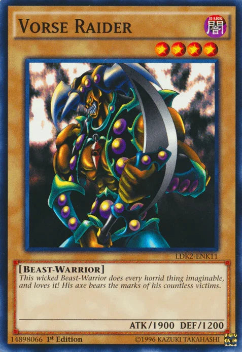 1st Edition, Beast-Warrior, Common, Dark, Legendary Decks II, Normal Monster, Unlimited Vorse Raider [LDK2-ENK11] Common - Trading Card World