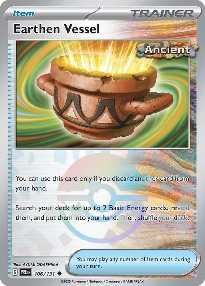 106, Holofoil, Item, Scarlet & Violet: Prismatic Evolutions, Uncommon Earthen Vessel (106/131) (Poke Ball Pattern) [Scarlet & Violet: Prismatic Evolutions] - Trading Card World