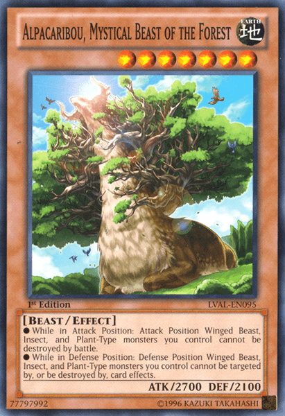 1st Edition, Beast, Common, Earth, Effect Monster, Legacy of the Valiant, Unlimited Alpacaribou, Mystical Beast of the Forest [LVAL-EN095] Common - Trading Card World