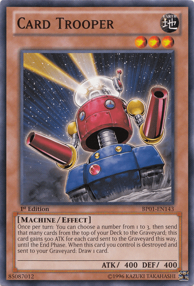 1st Edition, Battle Pack: Epic Dawn, Common, Earth, Effect Monster, Machine, Unlimited Card Trooper [BP01-EN143] Common - Trading Card World