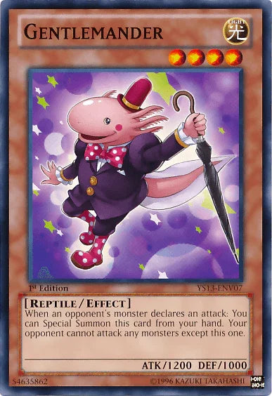 1st Edition, Common, Effect Monster, Light, Reptile, Super Starter: V for Victory Power-Up Pack, Unlimited Gentlemander [YS13-ENV07] Common - Trading Card World