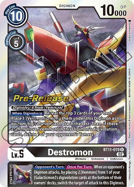 Black, BT11-070, Digimon, Dimensional Phase Pre-Release Promos, Rare, Ultimate, Unknown Destromon [BT11-070] [Dimensional Phase Pre-Release Promos] - Trading Card World