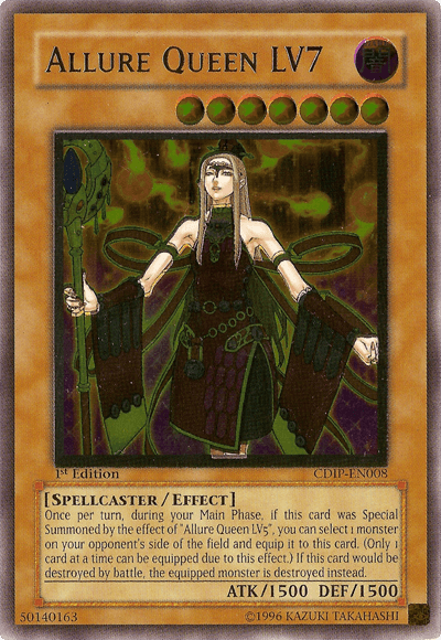 1st Edition, Cyberdark Impact, Dark, Effect Monster, Spellcaster, Ultimate Rare, Unlimited Allure Queen LV7 [CDIP-EN008] Ultimate Rare - Trading Card World