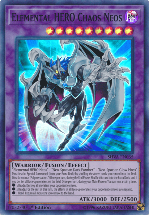 1st Edition, Dark, Fusion/Effect Monster, Shadows in Valhalla, Super Rare, Warrior Elemental HERO Chaos Neos [SHVA-EN035] Super Rare - Trading Card World