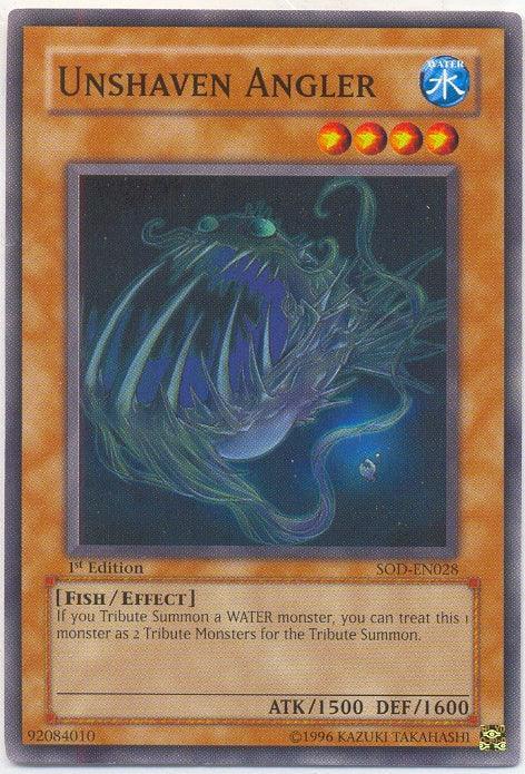 1st Edition, Common, Effect Monster, Fish, Soul of the Duelist, Unlimited, Water Unshaven Angler [SOD-EN028] Common - Trading Card World
