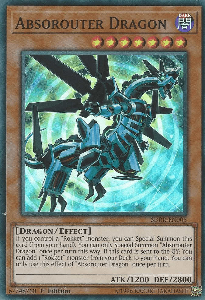 1st Edition, Dark, Dragon, Effect Monster, Structure Deck: Rokket Revolt, Super Rare Absorouter Dragon [SDRR-EN005] Super Rare - Trading Card World