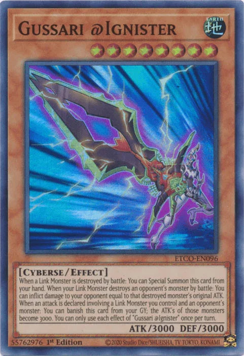 1st Edition, Cyberse, Earth, Effect Monster, Eternity Code, Super Rare Gussari @Ignister [ETCO-EN096] Super Rare - Trading Card World