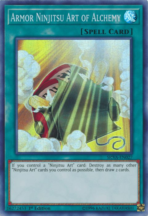 1st Edition, Normal Spell, Shadows in Valhalla, Spell, Super Rare Armor Ninjitsu Art of Alchemy [SHVA-EN027] Super Rare - Trading Card World