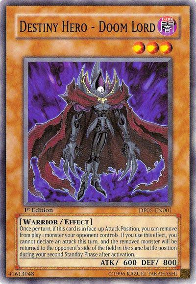 1st Edition, Common, Dark, Duelist Pack 5: Aster Phoenix, Effect Monster, Unlimited, Warrior Destiny Hero - Doom Lord [DP05-EN001] Common - Trading Card World