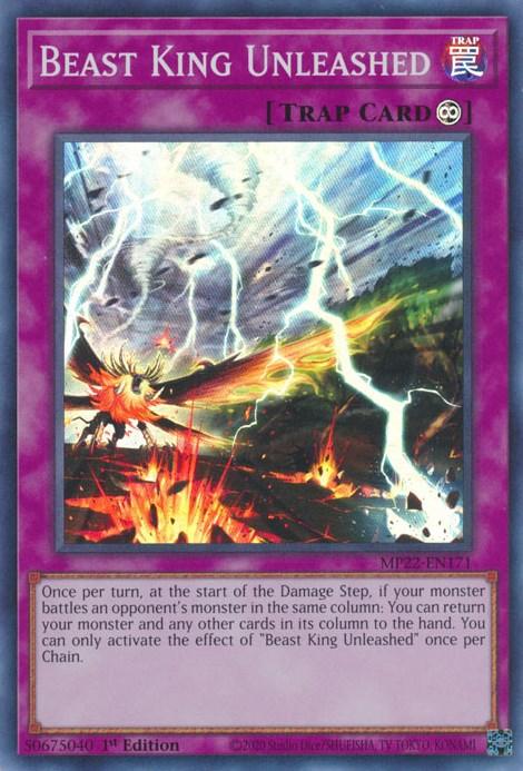 1st Edition, 2022 Tin of the Pharaoh's Gods, Continuous Trap, Super Rare, Trap Beast King Unleashed [MP22-EN171] Super Rare - Trading Card World