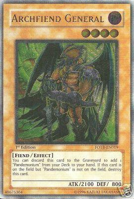 1st Edition, Dark, Effect Monster, Fiend, Force of the Breaker, Ultimate Rare, Unlimited Archfiend General [FOTB-EN019] Ultimate Rare - Trading Card World
