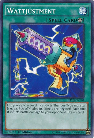 1st Edition, Battle Pack 3: Monster League, Common, Equip Spell, Spell Wattjustment [BP03-EN170] Common - Trading Card World