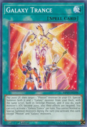 1st Edition, 2019 Gold Sarcophagus Tin Mega Pack, Common, Normal Spell, Spell, Unlimited Galaxy Trance [MP19-EN198] Common - Trading Card World