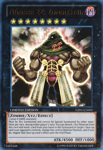 Dark, Limited, Ultra Rare, Xyz/Effect Monster, ZEXAL Manga Promotional Cards, Zombie Number 22: Zombiestein [YZ03-EN001] Ultra Rare - Trading Card World