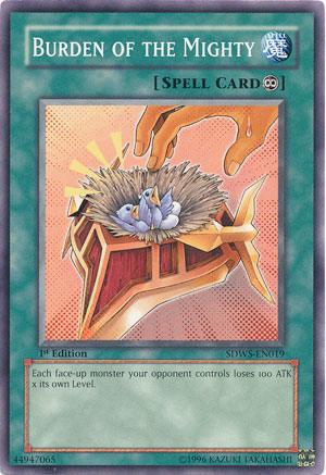 1st Edition, Common, Continuous Spell, Spell, Structure Deck: Warriors' Strike Burden of the Mighty [SDWS-EN019] Common - Trading Card World