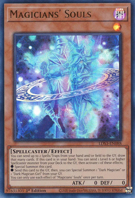 1st Edition, Dark, Effect Monster, Legendary Duelists: Season 3, Spellcaster, Ultra Rare Magicians' Souls [LDS3-EN088] Ultra Rare - Trading Card World