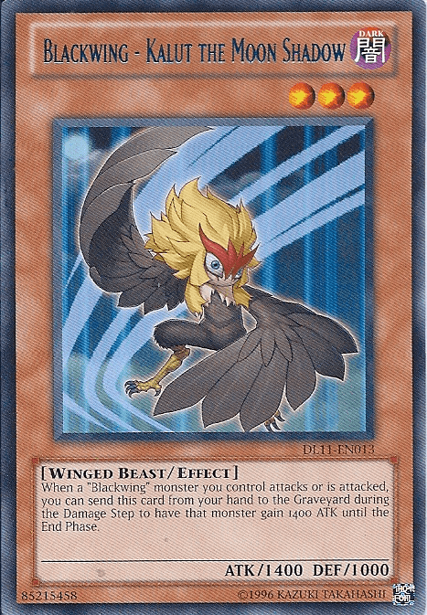 Dark, Duelist League Promo, Effect Monster, Rare, Unlimited, Winged Beast Blackwing - Kalut the Moon Shadow (Blue) [DL11-EN013] Rare - Trading Card World