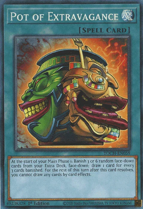 1st Edition, Collector's Rare, Normal Spell, Spell, Toon Chaos, Unlimited Pot of Extravagance [TOCH-EN059] Collector's Rare - Trading Card World