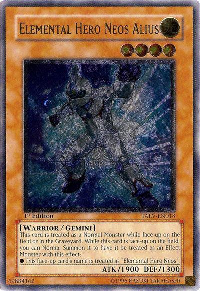 1st Edition, Gemini Monster, Light, Tactical Evolution, Ultimate Rare, Unlimited, Warrior Elemental Hero Neos Alius [TAEV-EN018] Ultimate Rare - Trading Card World