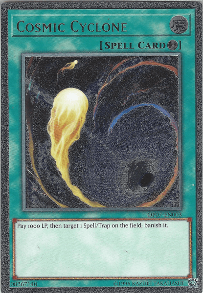 OTS Tournament Pack 7, Quick Play Spell, Spell, Ultimate Rare, Unlimited Cosmic Cyclone [OP07-EN003] Ultimate Rare - Trading Card World